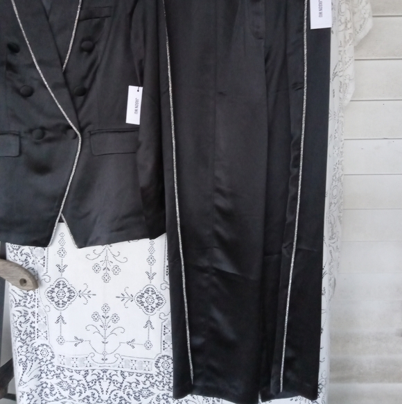 NWT 2PC SUIT Jason Wu Black Jeweled Blazer/Trousers Size: M/8 - Picture 11 of 15